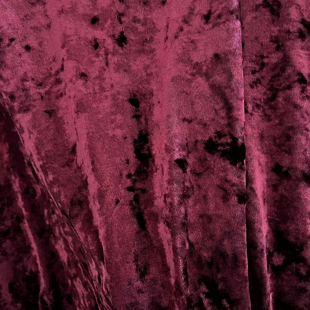 Velvet Chiffon-Sleeve Midi Dress - Burgundy size 2X NEW. - Picture 5 of 5